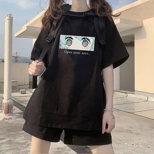 Y2k Women T-shirt Anime Graphic gothic T-Shirt summer Harajuku Shirt Cute crop top Female Kawaii Tees Women T-shirt Aesthetic