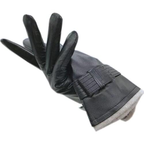 Gloves 2020 new style ladies sheepskin black gloves leather fashion winter warmth beautiful free shipping genuine leather drivin