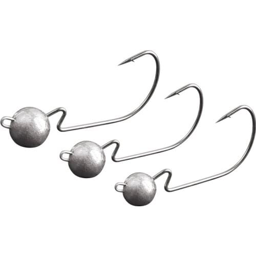 10Pcs 3.5g/5g/7g/10g Jig Head Crank Fishing Hook Set Exposed Offset Sinker Soft Worm Hook For Bass Carp Fishing Tackle 2021