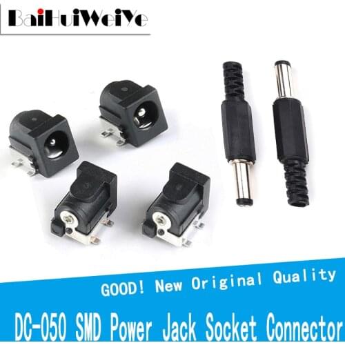 10PCS/LOT DC050 DC Power Connector 2.1x5.5 2.5x5.5 Female Plug Jack + Male Plug Jack Socket Adapter DC-050 DC-005