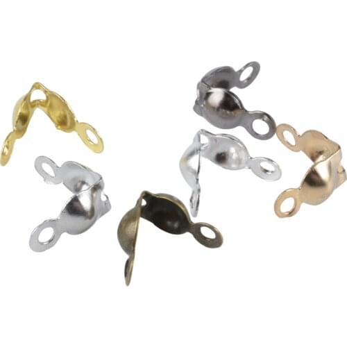 200Pcs/Lot Necklace Bracelet DIY Accessories Ball Beads Chains Connectors Clasps Crimp End Caps For Jewelry Making Supplies