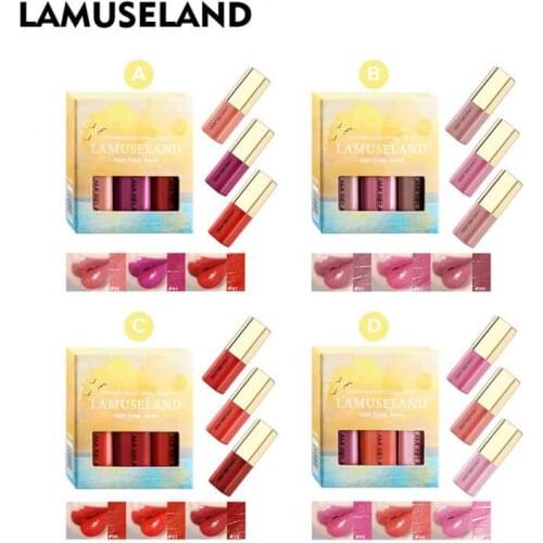 3pcs Lip Glaze Suit Non-stick Cup Non-fading Lipstick Matte Moisturizing Oriental Lipstick Long Lating Women Lip Makeup