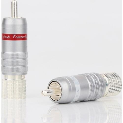 4PCS R1728 Silver Plated audio RCA connectors plug for Audio interconnect cable silver plated Audio RCA Plug