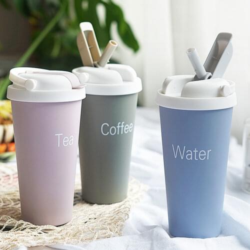 500ml Stainless Steel Thermos Coffee Mug Water Bottle For Girls Travel Mug Vacuum Flasks Thermoses Coffee Shape Tea Cup