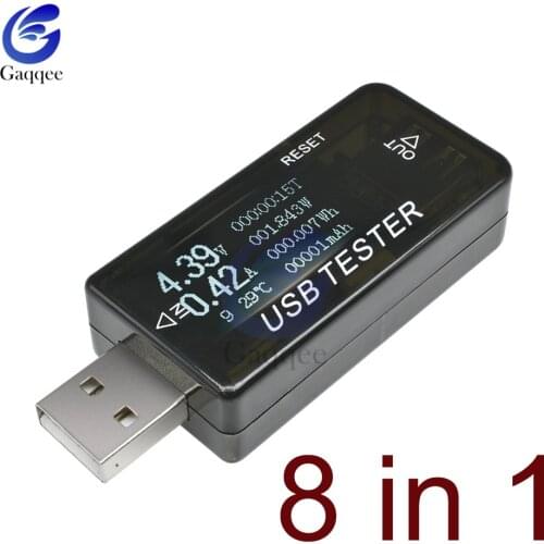 8 in1 QC2.0 QC3.0 4-30v USB Voltmeter Ammeter Electrical Energy Power Supply Capacity Voltage Current Meter USB Tester Monitor