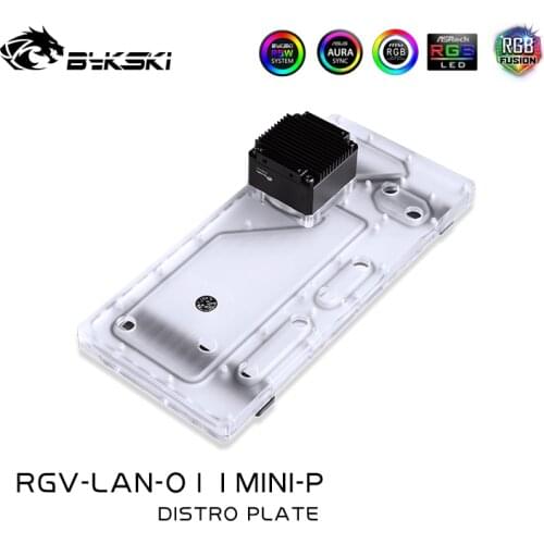 BYKSKI Acrylic Board Water Channel Solution use for LIAN LI O11MINI Case for CPU and GPU Block / 3PIN RGB / Combo DDC Pump