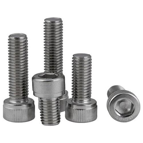 100pcs M5 Din912 Metric Thread 304 Stainless Steel Hex Socket Head Cap Screw Bolts M5*5/6/8/10/12/16/20/25/30/35/40/45/50/60mm