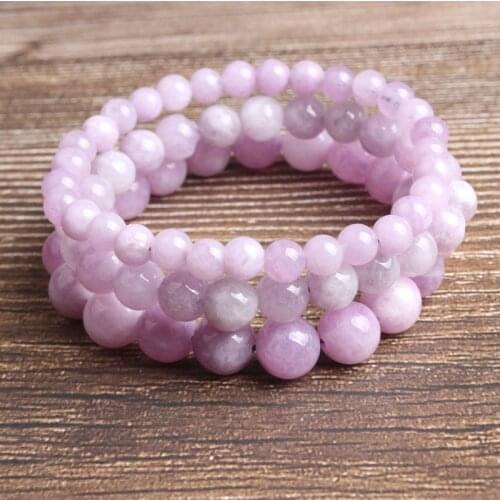 LanLi natural Jewelry 6/8/10/12mm violet jades Loose Beads DIY men and women Bracelet Necklace anklet Accessories