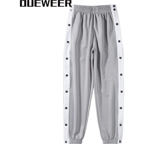 Dueweer Men Kanye West Baggy Joggers Pants Double Side Detachable Urban Streetwear Loose Sport Sweatpants Women Trousers