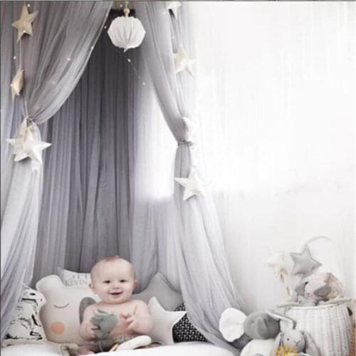 Baby Bed Hanging Mosquito Net Dome Bed Canopy Mosquito Net Bedcover Curtain Round Crib Netting Tent Kids Room Decoration