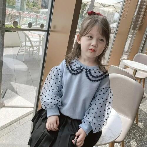 Childrens new baby kids girls sweaters baby autumn spring girls lace long sleeve sweaters fashion causal cotton tops P4 226