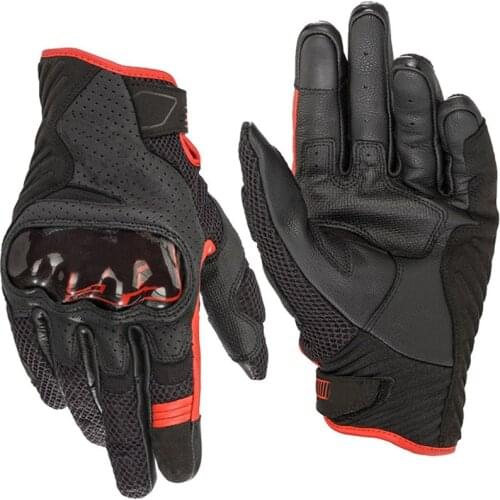 For Alpine Retro Classic Motocross stars Racing Gloves SMX-1 Air V2 Vented Leather Motorcycle Glove - Black/Red/Green M-XL