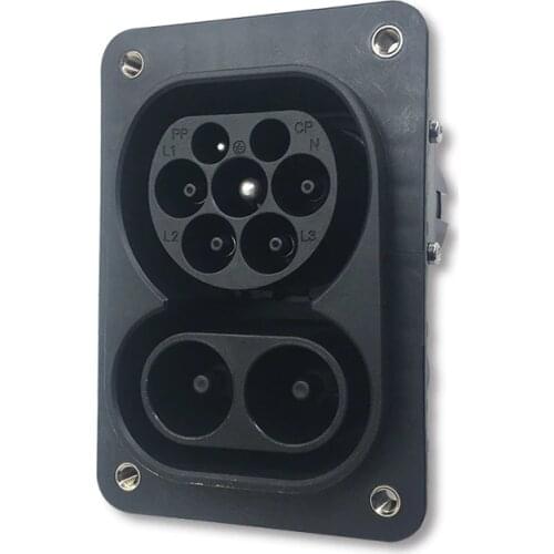 Duosida ZENCAR EVSE EV female combo 2 css type 2 socket 62196-3 electric car Charging DC150A 850V DC AC63A 220V AC