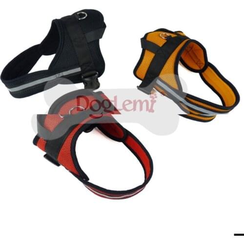 Breathable Big Dog Mesh Harness Non Pull Large Dogs Night Walking Vest with Reflective Tape XS-XL