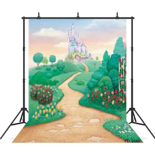 Grass Road Castle Photograph Background For Photo Shoot Child Kids Baby Shower New Born Vinyl Cloth Backdrops Photo Studio