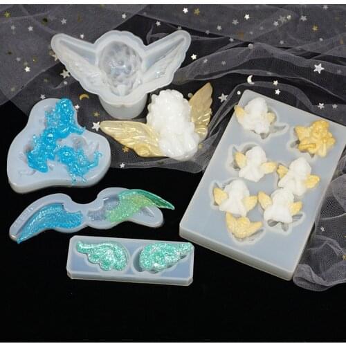 Crystal Epoxy Angel Feather Resin Mold For Pendant Casting Jewelry DIY Mould Resin Molds For Jewelry