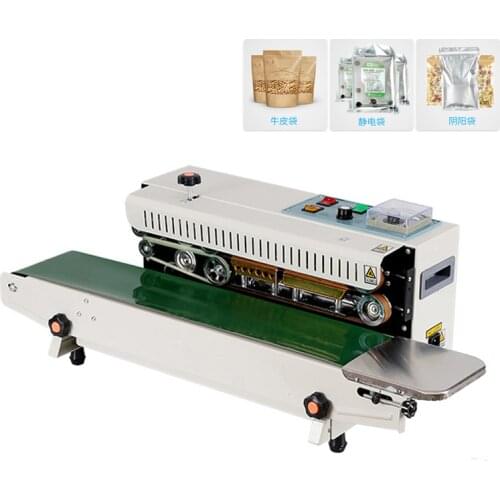 Horizontal Compound Sealing Machine Continuous Automatic Heat Film Bag Band Sealer With Belt Conveyor