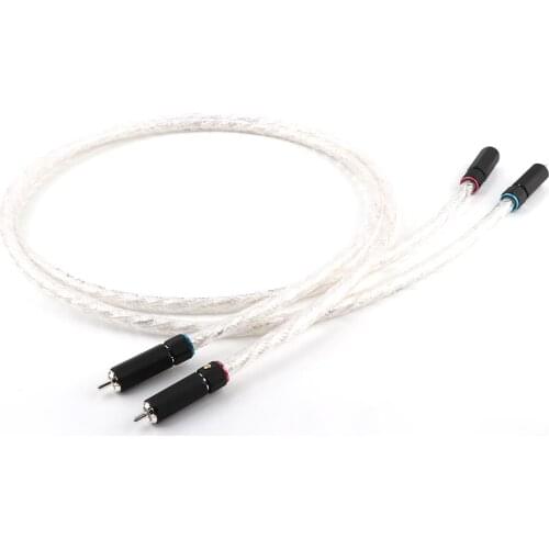 HI-End silver plated dual filter ring fever audio signal cable Line Silver RCA plug Audio Cable