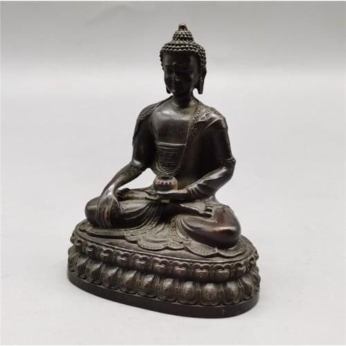 Chinese old copper statue of Pure copper Copper Sakyamuni Buddha Worship god
