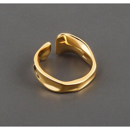 Rings 2021 Trend Korean Style Design Extremely Simple Irregular Opening Ring Female Fashion Personality Geometric Fashion Ring