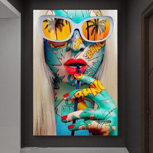 Colorful Abstract Graffiti Art Girls Canvas Art Posters and Prints Woman Art Canvas Paintings on The Wall Anime Art Pictures