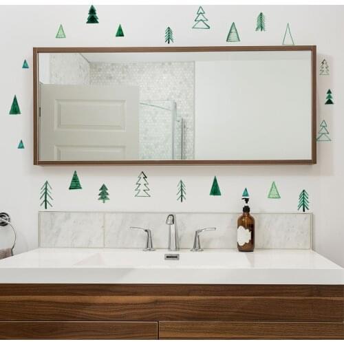 Pine Creative Ins Wall Stickers DIY for Living Room Bedroom Room Decorative Color geometri Wall Decor Sticker Dark Green