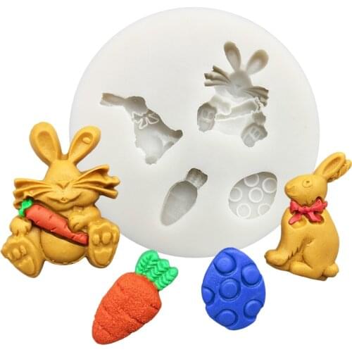 Rabbit Carrot Silicone Sugarcraft Mold Cookie Cupcake Chocolate Baking Mold Fondant Cake Decorating Tools
