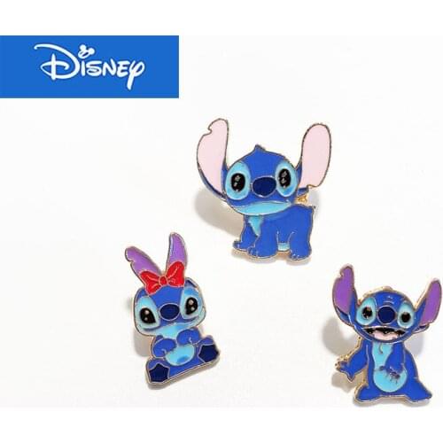 Disney Lilo & Stitch Brooch Ins Animation Shawl Buckle Cartoon Metal Enamel Scarf Button Clothing Accessories Badge Pin