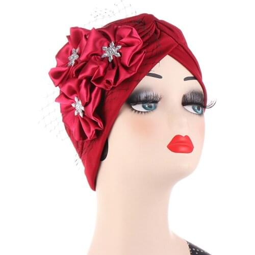 Muslim Fashion Turbans Women Full Cover Inner Hijab Caps With Grid Flower 2021 New Abayas Islam Muslim Plain Hijab Scarf Bonnets