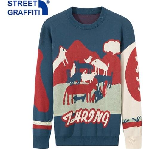 Men Autumn New Casual Cotton Hip Hop Sweater Pullovers Men Spring Fashion O-Neck Knitted Sweater Jumpers Streetwear Sweaters