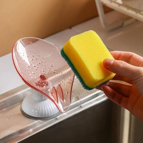 Soap Box Soap Dish Shower Plates Storage Box Rotating Double Layer Plastic Leaf Suction Cup Draining Case Holder for Bathroom