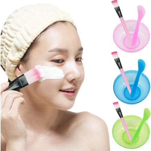 Facial Mask Bowl Kit Plastic Brush Stirring Rod Homemade Makeup Beauty DIY Tool Set SSwell