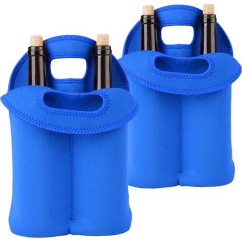 100pcs/lot Customize logo Neoprene Red Wine Bag For Double 750ml Wine Bottles Cover Bags Bottle Holder