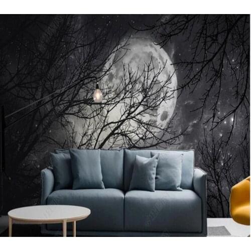 Papel de parede Modern minimalist moon branches wallpaper mural,living room bedroom wall papers home decor