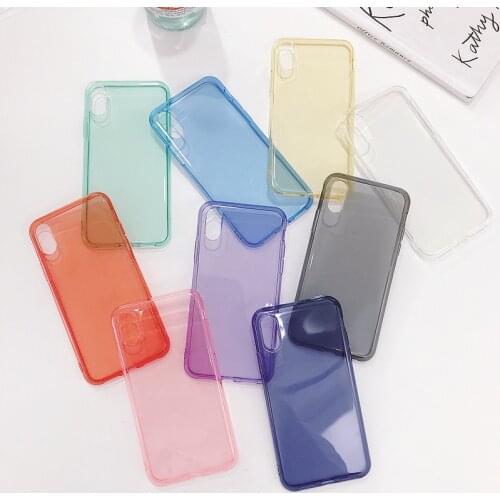Candy Color Transparent Phone Case for iPhone 12 12mini X XR XS MAX Clear 6s Case 6 Plus 7 8 Soft iphone 11 Pro 12ProMax funda