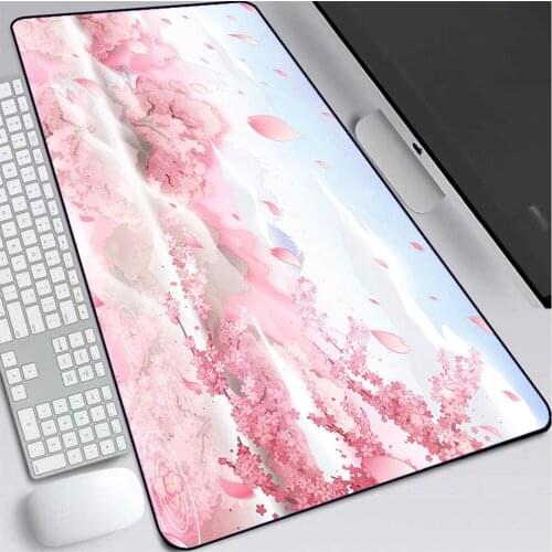 One Drop Shipping Japanese Pink Cherry Blossom Large Mouse Pad PC Gamer Laptop Gaming Accessories Keyboards Carpet Pad Desk Mat