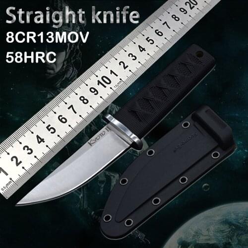 Straight knife with 8CR13MOV steel high hardness and high quality knife outdoor camping hunting hiking tools edc rescue tools
