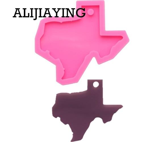DY0201 DIY shiny Texas map shape silicone mold key ring mold Silicone US state Mold for keychain