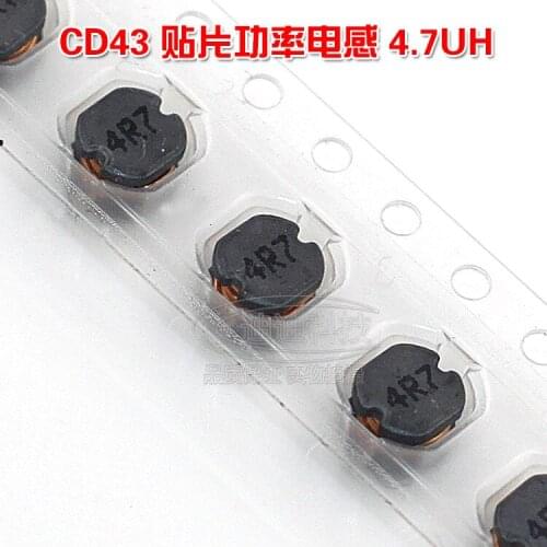 SMD Inductor CD43 4.7UH Silk Screen Printed 4R7 Wire Wound Power Inductor Size 4.5*4.0*3.2