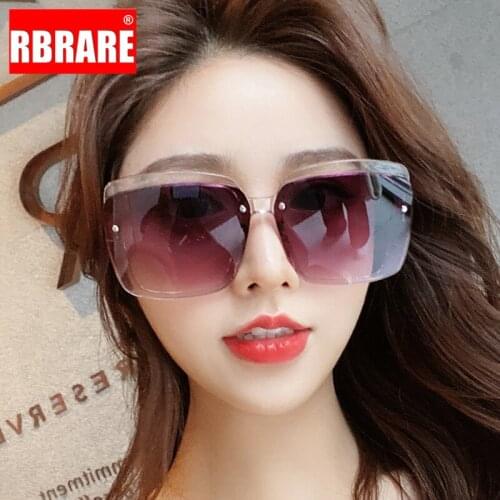 RBRARE Oversized Sunglasses Women Vintage Square Sun Glasses for Women Luxury Gradient Shades for Women Wholesale Gafas De Sol