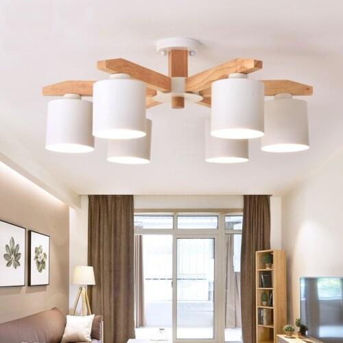 Modern Ceiling Lamp Straight Tube Solid Wood Living Room Bedroom Study Clothing Store Nordic Ceiling Lamp Led lighting ceiling