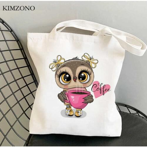 Owl shopping bag handbag reusable eco grocery bolsa jute bag bag sacola bolsas reutilizables sac toile