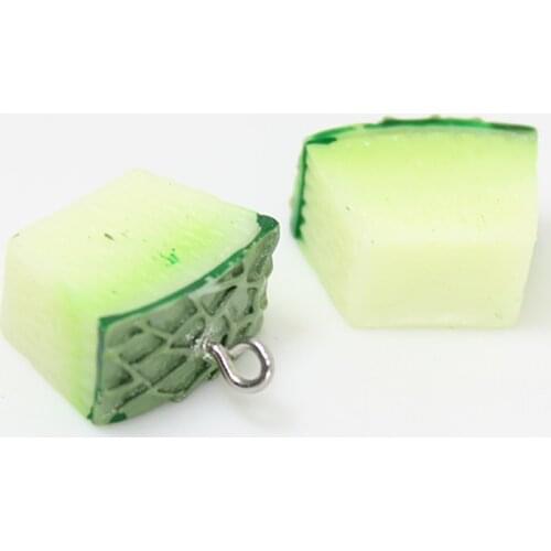 Yamily 10pcs/17*14mm Resin Fruits Simulation Honeydew Melon Charm Pendant For Diy Keychain Earring Necklace Bracelet Jewelry