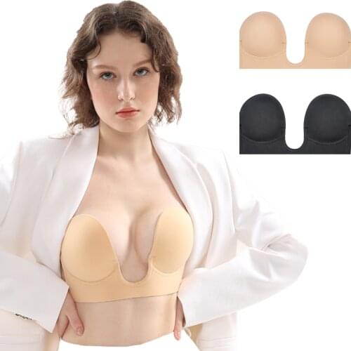 Women Silicone Self Adhesive Seamless Wire Free Bras Magic Push Up Strapless Invisible Bras Backless Patch Sexy Underwear