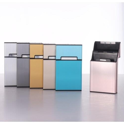 1PC Smoking Cigarettes Aluminum Cigarette Case Cigar Tobacco Holder Pocket Box Storage Container Gift Box Hot Sale