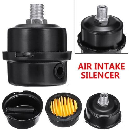1pc Black Thread 1/2" 12.5mm Air Intake Filter Noise Muffler Silencer Metal For Air Compressor