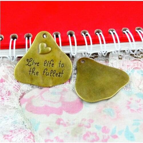 10pcs Charms word plate Pendant 34*35MM Antique Bronze Plated DIY Handmade Jewelry accessories