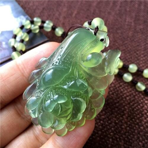100% real green jade pendant necklace jade hand-carved women men cabbage necklaces pendants jadeite jade jewelry