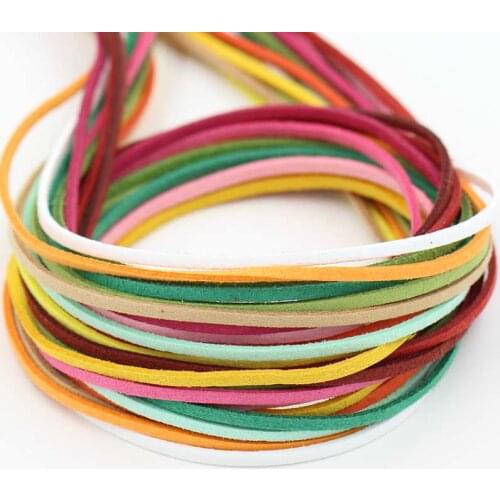 15 pcs/lot (1m/piece 2.7mm*1.6mm) Suede cord for DIY jewelry Bracelet necklace accessories White Beige Yellow Red Green