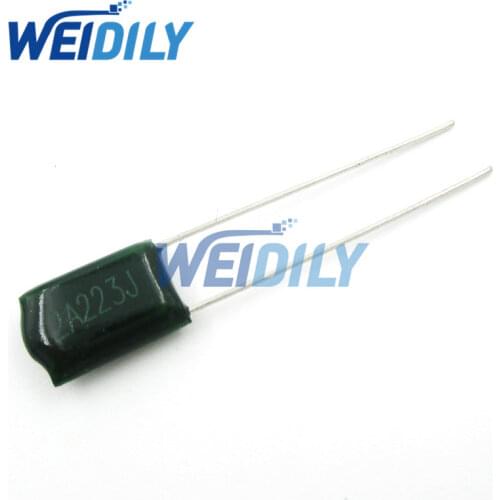 100PCS/LOT 2A223J 2A223 100V 0.022UF 22nF Polyester Film Capacitor Capacitance
